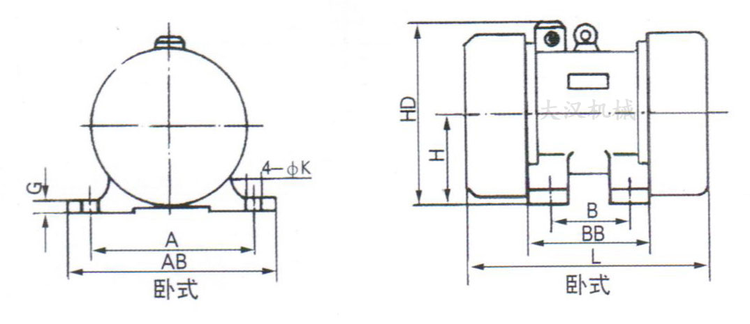 YZS振動電機(jī)結(jié)構(gòu)圖